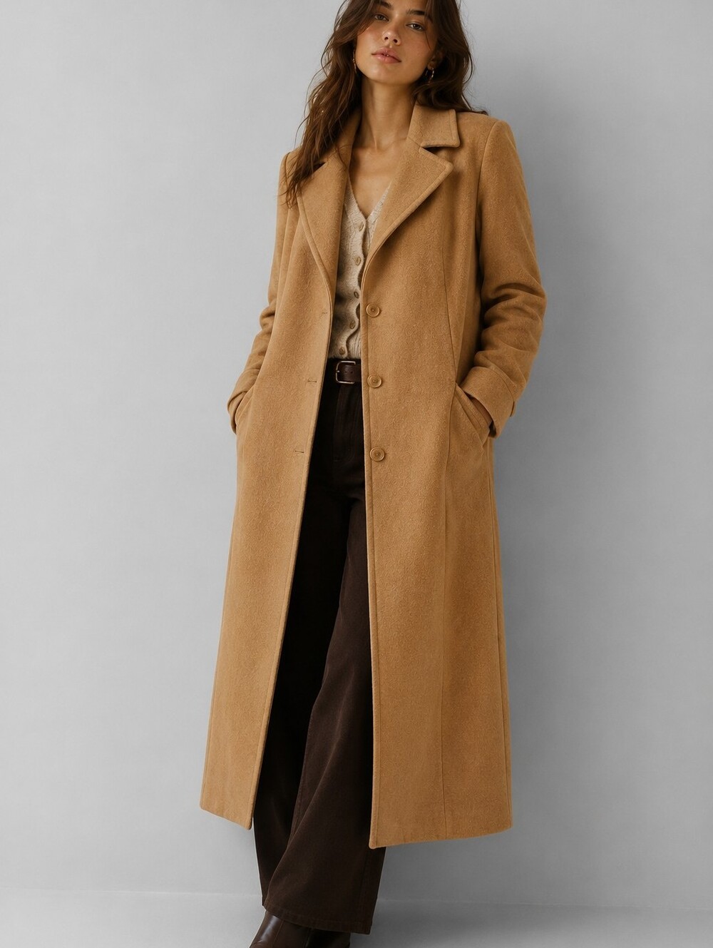 Vintage Marvin Richards 100% Camel Hair Maxi Coat Tan Size 10 Longline 90s
